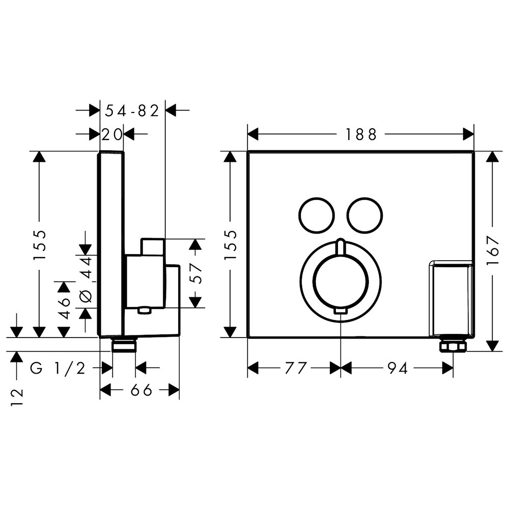 Термостатический смеситель скрытого монтажа для душа Hansgrohe ShowerSelect 15765000 - фото 2 - id-p128635060