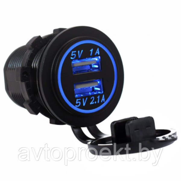 Разъем Usb в авто (врезные) 12V-24V 2USB SKU-A10 - фото 1 - id-p129071992