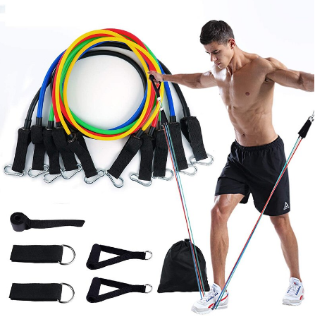 Комплект фитнесс ремней (тросов), с регулировкой нагрузки для всех групп мышц, набор 11 предметов (эспандер) - фото 5 - id-p129074576