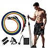 Комплект фитнесс – ремней (тросов), с регулировкой нагрузки для всех групп мышц, набор 11 предметов (эспандер), фото 3