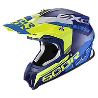 Шлем Scorpion VX-16 AIR AHRUS Матовы синий-неон желтый , XS