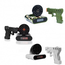 Будильник-мишень Gun Alarm Clock (цвета - хаки, черный, белый) - фото 8 - id-p91270933