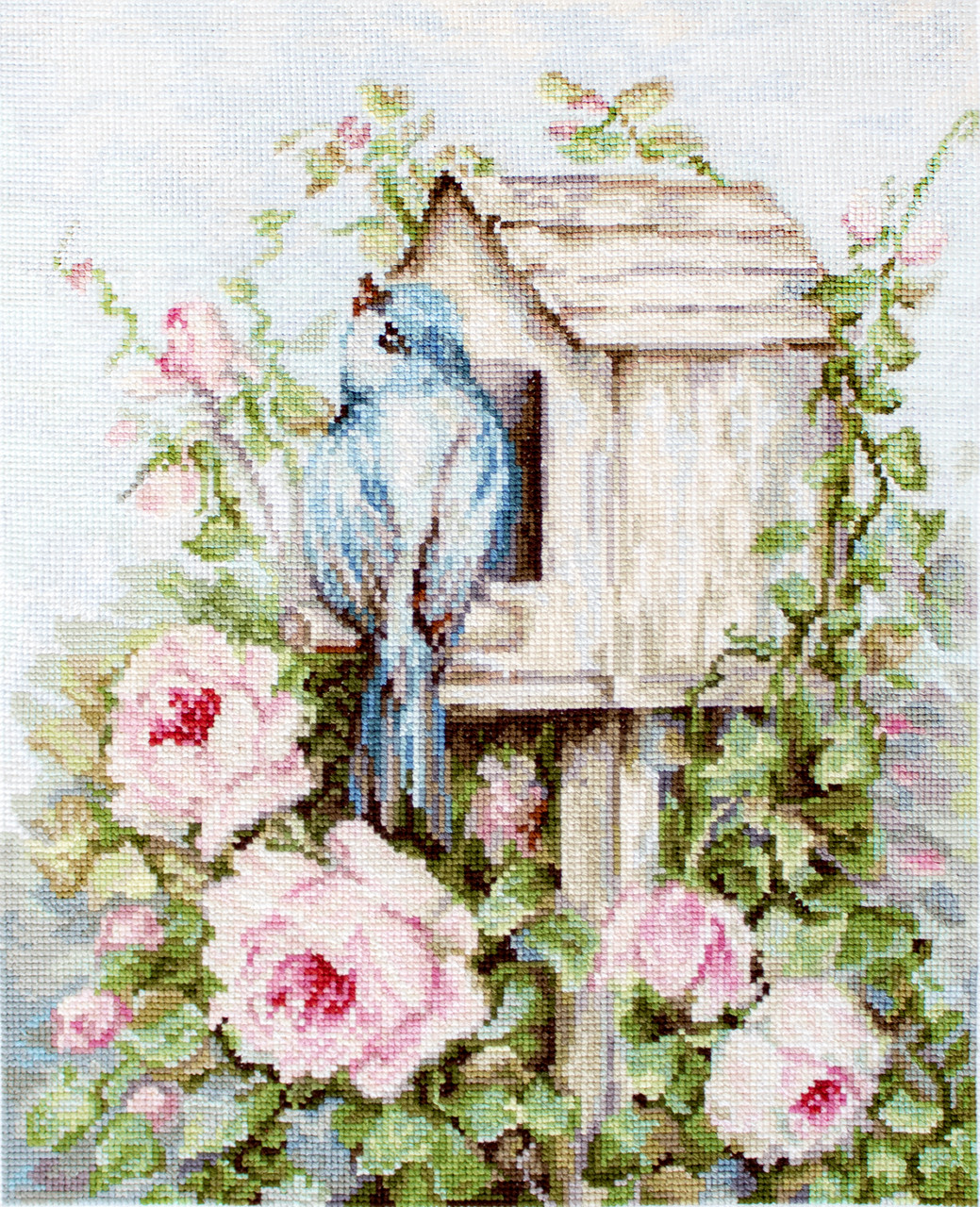 Набор для вышивания крестом «Птичий дом и розы»
