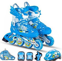 Коньки роликовые Action арт. PW-153 skate set blue XS(29-32)