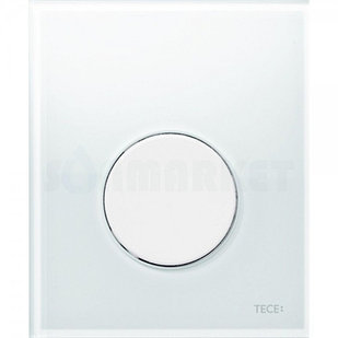Кнопка смыва для писсуара TECEloop Urinal, стеклянная, стекло белое, клавиша белая