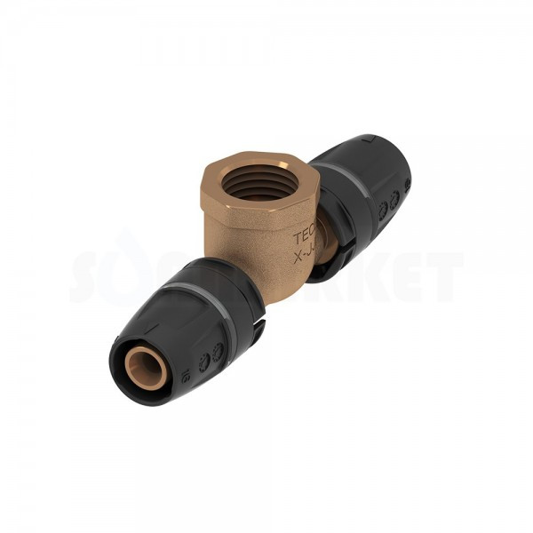 Тройник 90° для Push-fit переходной с внутренней резьбой бронза Дн 32 х Rp 1" х 32 TECElogo