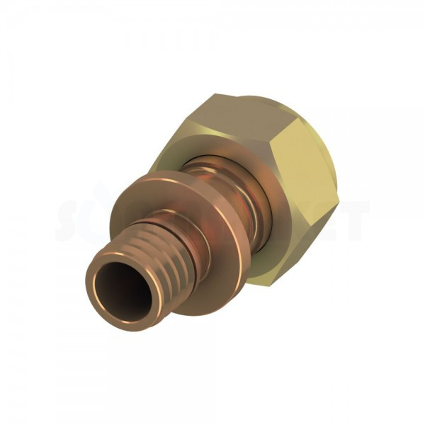 Муфта для PE-X переходная с накидной гайкой (американка) бронза Дн 16 х 1/2" TECEflex