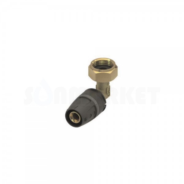 Уголок 90° для Push-fit с накидной гайкой (американкой) латунь Дн 16 х R 3/8" TECElogo