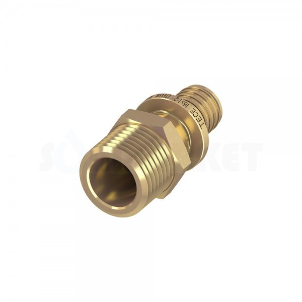 Муфта для PE-X переходная с наружной резьбой латунь Дн 14 х R 1/2" TECEflex