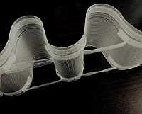 Лента для штор и гардин "волна" на трубу и крючки 10 cм (сборка 1:2)