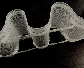 Лента для штор и гардин "волна" на трубу и крючки 10 cм (сборка 1:2)