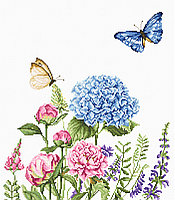 Набор для вышивания крестом «Летние цветы и бабочки»