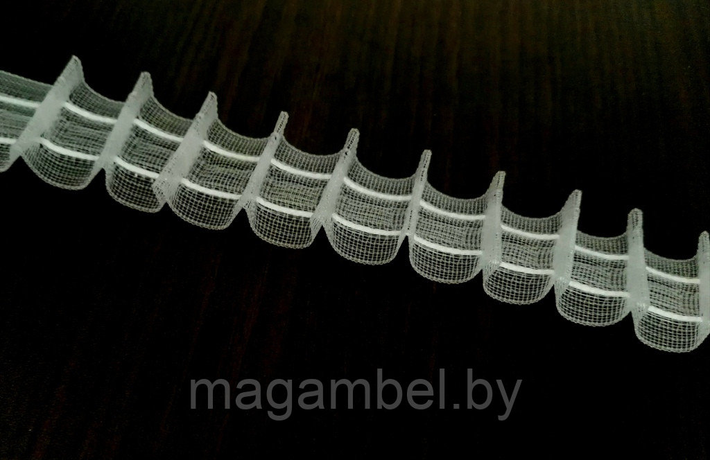 Маркизная лента для штор и гардин карандаш 2,5 см (сборка 1:2)