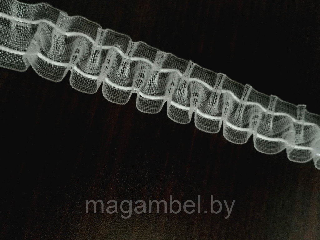 Маркизная лента для штор и гардин вафелька 2.5 см (сборка 1:2,5)