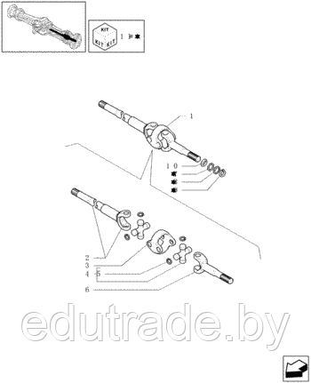 Полуось Carraro 46189/ N-H, CASE 85827763 / Komatsu CA0046189