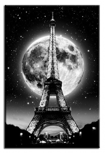 Картина "Эйфелева башня на фоне луны" 92936