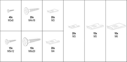 Набор саморезов и металлических клипс для кузовных работ, 170шт, YATO, фото 3