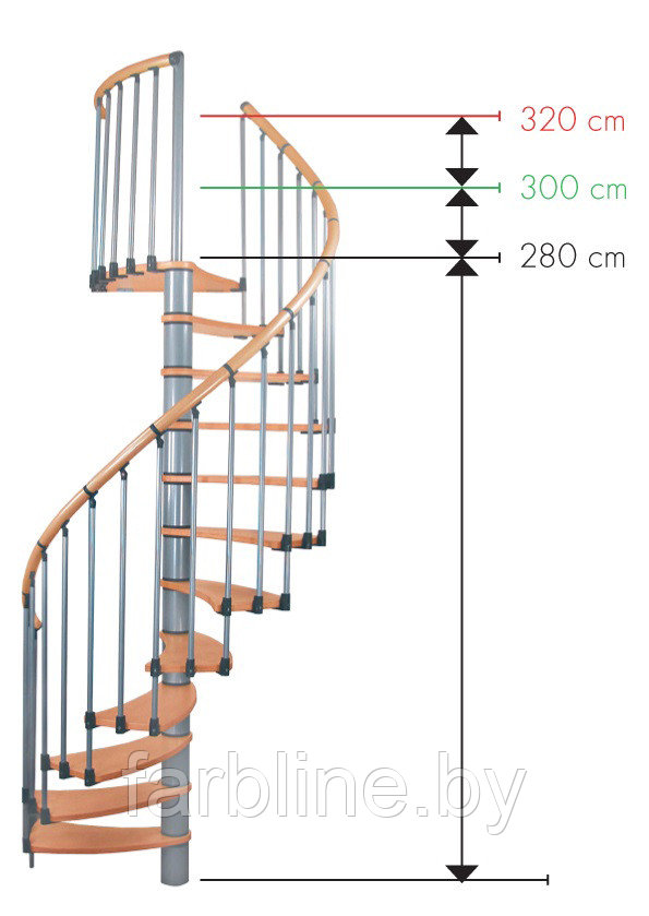 Винтовая лестница WAVE PLUS (бук) - фото 5 - id-p129460476