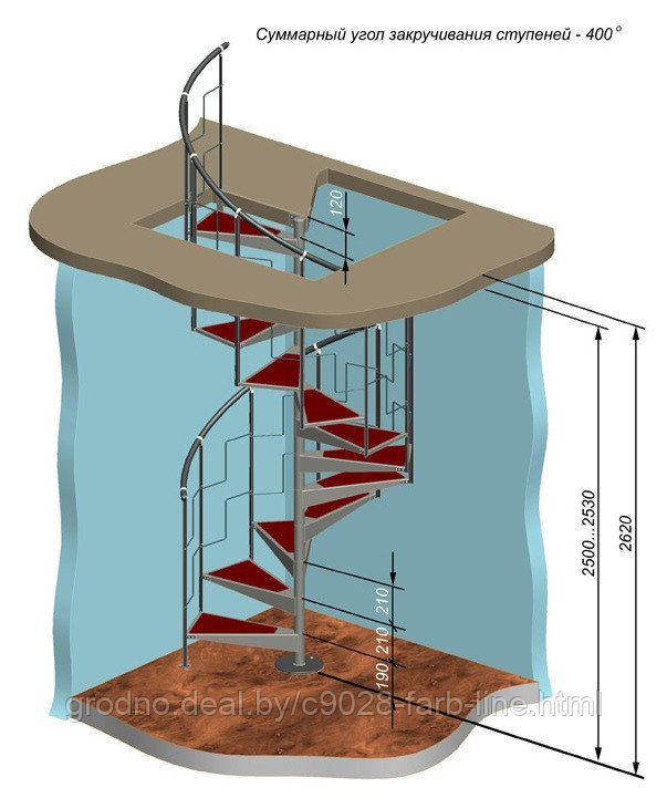 Винтовая лестница Каскад 2,5 м - фото 4 - id-p129460816