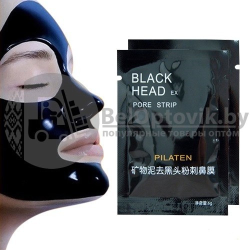 Черная маска-пленка от черных точек Pilaten Suction Black Mask, 6g - фото 6 - id-p93845010