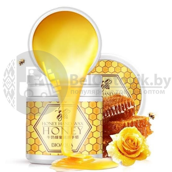 Парафиновая маска для рук Bioaqua Honey hand wax с экстрактом меда и розы, 170g - фото 2 - id-p118886479
