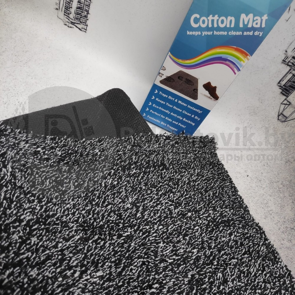 Придверный коврик Ни следа Clean Step Mat / Magic MudMat 70,0 46,0 см (супервпитывающий) Черный (темно серый) - фото 6 - id-p118658286