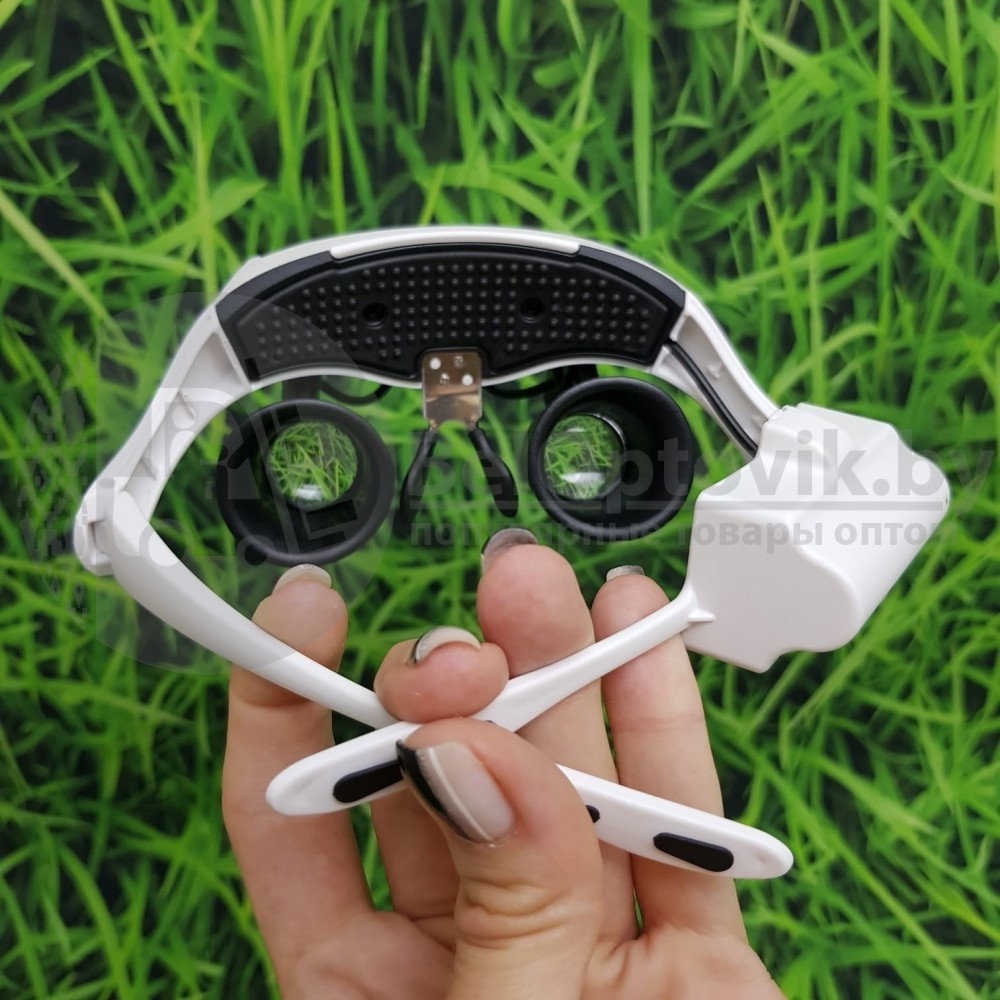 Лупа-очки налобная бинокулярная 10x15x20x25x с подсветкой (2 LED) Watch Repair Magnifier Upgraded Version - фото 4 - id-p99644621