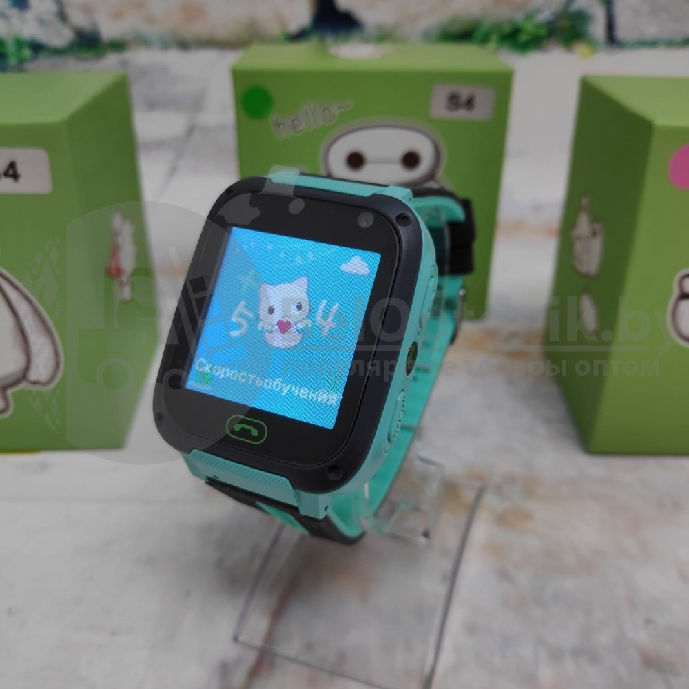 Детские умные часы SMART BABY S4 с функцией телефона Голубые с белым - фото 4 - id-p110370215