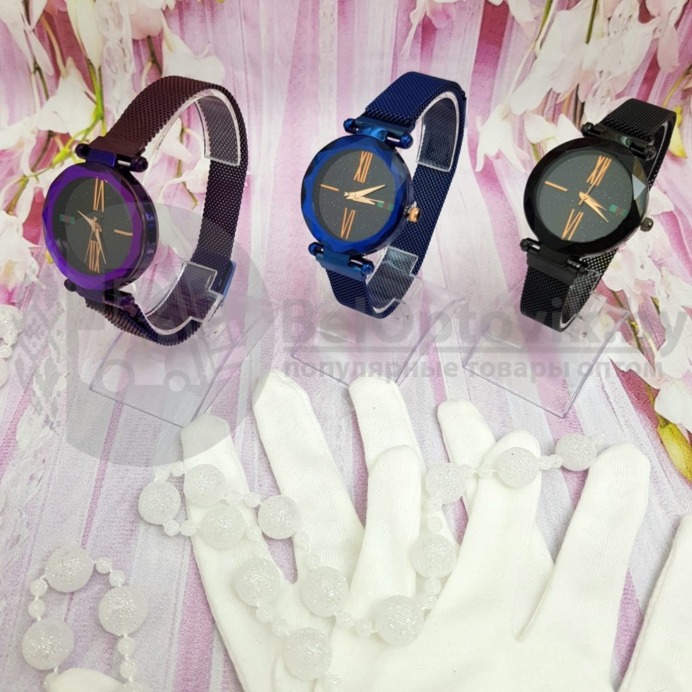 Стильные женские часы Hannah Martin на магнитном ремешке Черный алмаз - фото 5 - id-p96207554