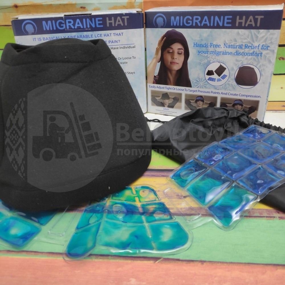 Шапка многофункциональная для облегчения головной боли охлаждающая (от мигрени) Migraine Hat - фото 7 - id-p105982147