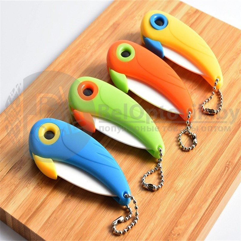 Складной нож Попугай Oujiada с керамическим покрытием, цвета MIX - фото 9 - id-p93848814
