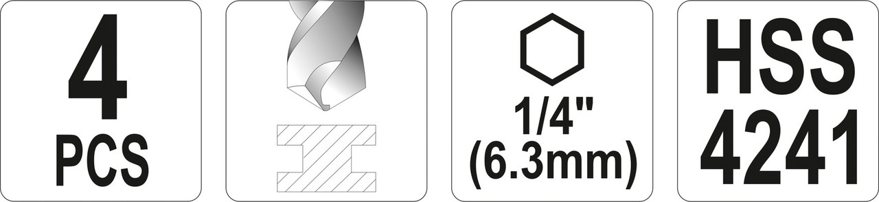 Сверла по металлу специальные (набор 4шт.) Yato - фото 7 - id-p129533979