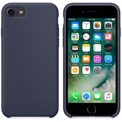 Силиконовый чехол темно-синий для Apple iPhone SE (2020) - фото 2 - id-p129537970