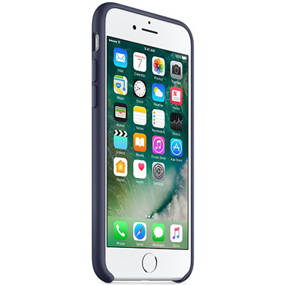 Силиконовый чехол темно-синий для Apple iPhone SE (2020) - фото 4 - id-p129537970
