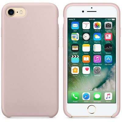 Силиконовый чехол светло-розовый для Apple iPhone SE (2020) - фото 1 - id-p129537973