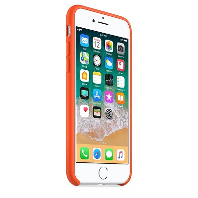 Силиконовый чехол оранжевый для Apple iPhone SE (2020) - фото 3 - id-p129537974