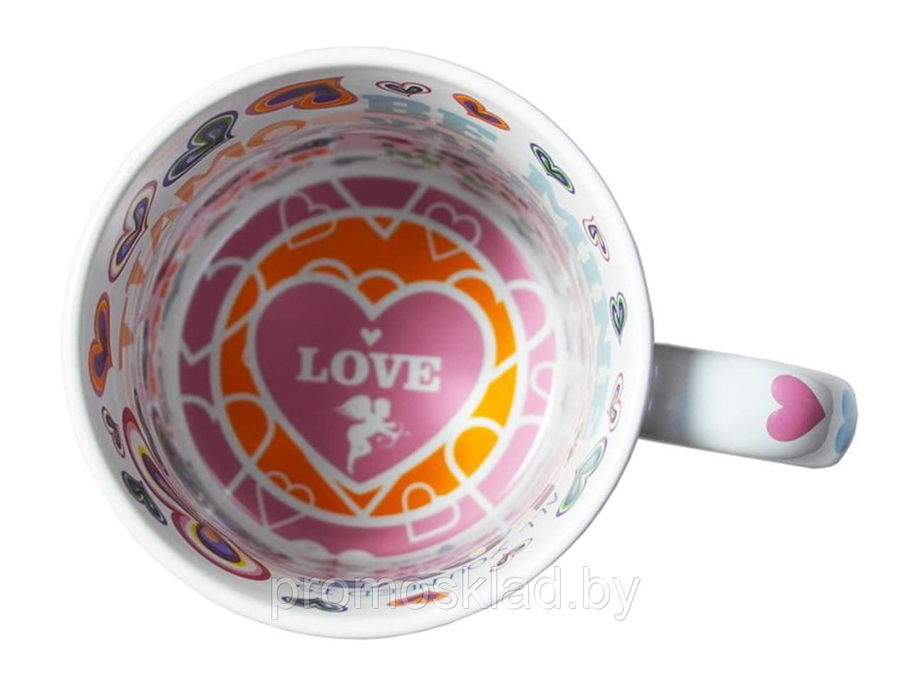 Кружка белая 11oz с рисунком внутри LOVE! - фото 1 - id-p129559860