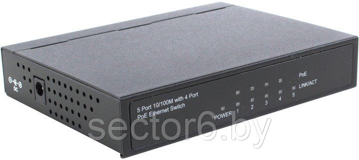 MultiCo   Неуправляемый коммутатор (1UTP  10/100Mbps+ 4UTP  10/100Mbps  PoE), фото 2