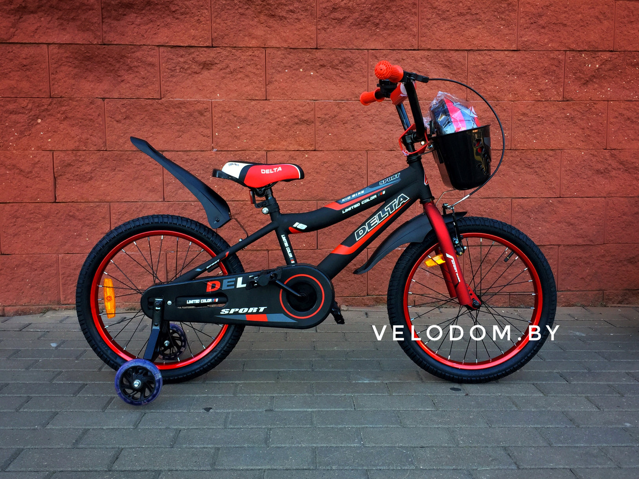 Велосипед детский Delta Sport 18" черный/красный - фото 3 - id-p37445485
