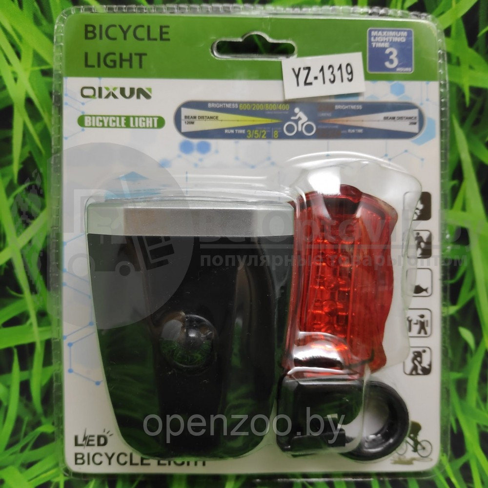 Велосипедный фонарь YZ-1319 (передний задний) СОВ светодиоды на батарейках - фото 2 - id-p129573370