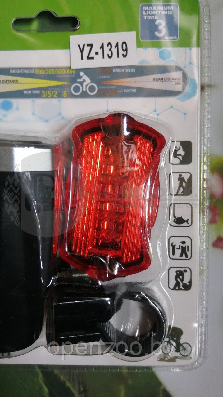 Велосипедный фонарь YZ-1319 (передний задний) СОВ светодиоды на батарейках - фото 4 - id-p129573370