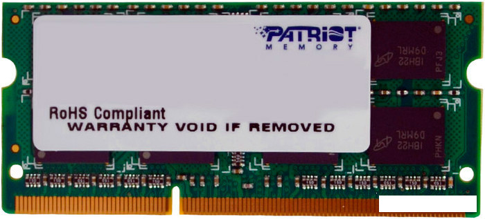 Оперативная память Patriot Signature 4GB DDR3 SO-DIMM PC3-10600 (PSD34G13332S) - фото 1 - id-p129580093