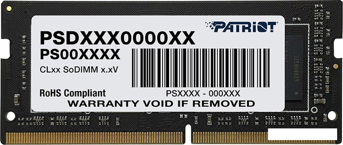 Оперативная память Patriot Signature Line 4GB SODIMM DDR4 PC4-21300 PSD44G266681S - фото 1 - id-p129581317
