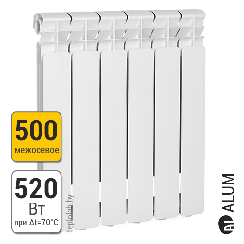 Радиатор алюминиевый Lammin Eco AL-500/80 4, 520 - фото 1 - id-p129627600