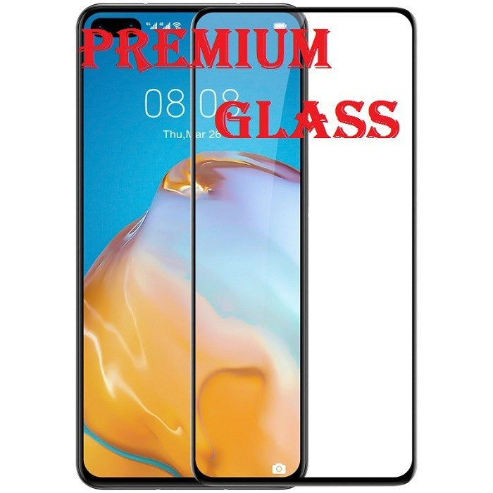 Защитное стекло для Huawei P40 (Premium Glass) с полной проклейкой (Full Screen), черное