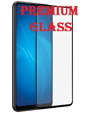 Защитное стекло для Samsung Galaxy A21 (Premium Glass) с полной проклейкой (Full Screen), черное, фото 2