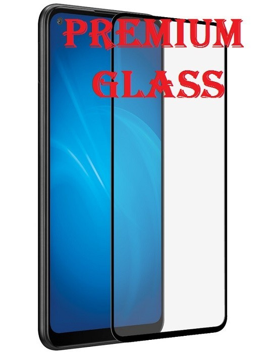 Защитное стекло для Samsung Galaxy A21 (Premium Glass) с полной проклейкой (Full Screen), черное - фото 1 - id-p129646989