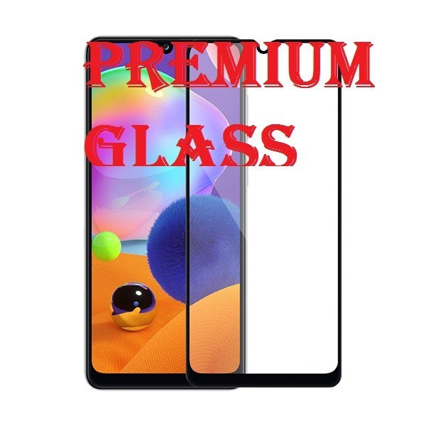 Защитное стекло для Samsung Galaxy A31 (Premium Glass) с полной проклейкой (Full Screen), черное
