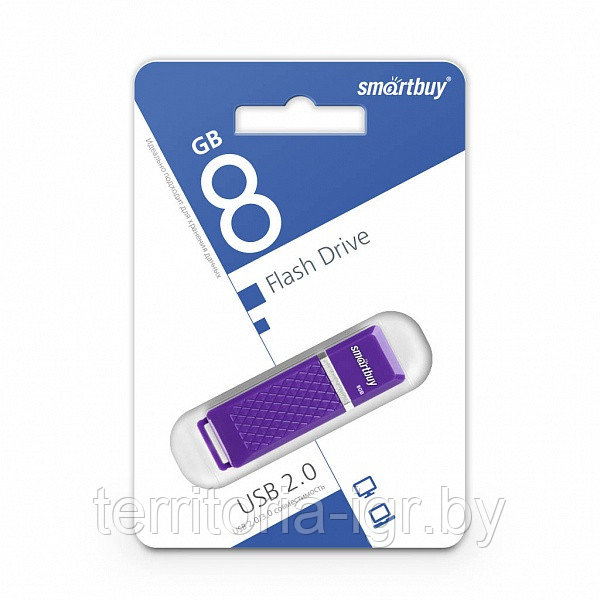 USB-накопитель 8GB Quartz series SB8GBQZ-V сиреневый Smartbuy - фото 2 - id-p75639188
