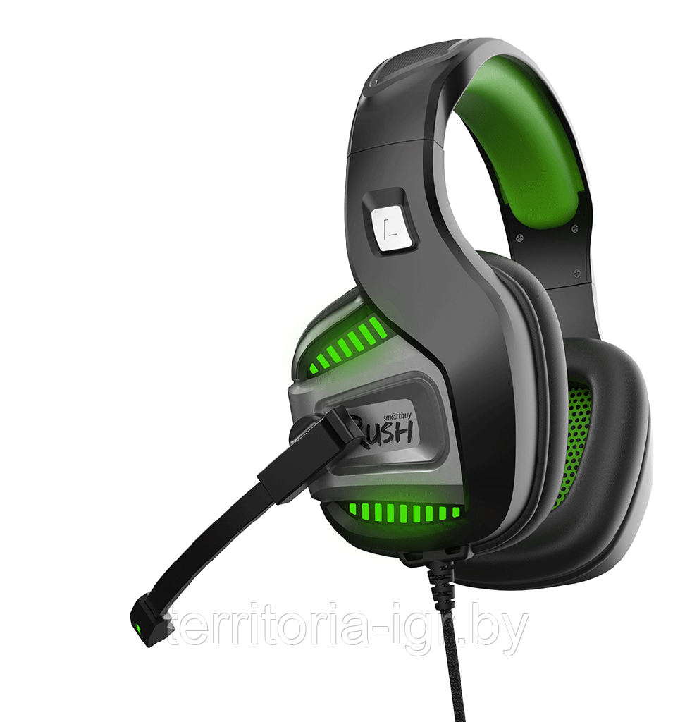 Игровая гарнитура SBHG-9700 RUSH PUNCH'EM черно-зеленый Smartbuy